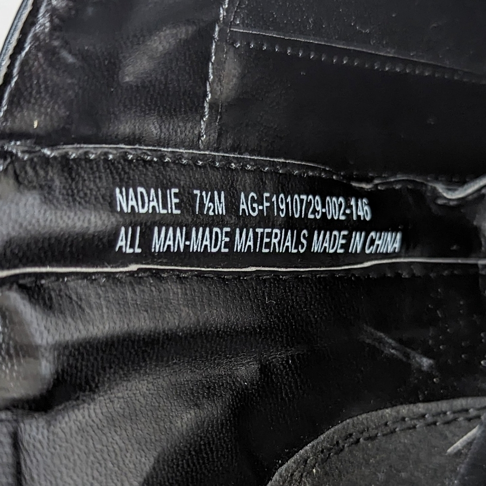 The Limited Nadalie Bootie Black Faux Snakeskin Open Side Pointed Toe Heeled - Picture 11 of 13